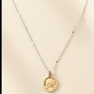 Stella & Dot Heritage Coin Mini Pendant -Silver & Gold